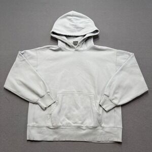 TNA Aritzia Hoodie Women's Large Gray CozyAF Fleece Boxy Pullover Heavyweight